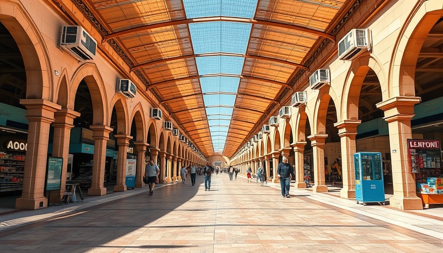 Air-conditioned walkway at Souq Waqif Qatar with traditional architecture