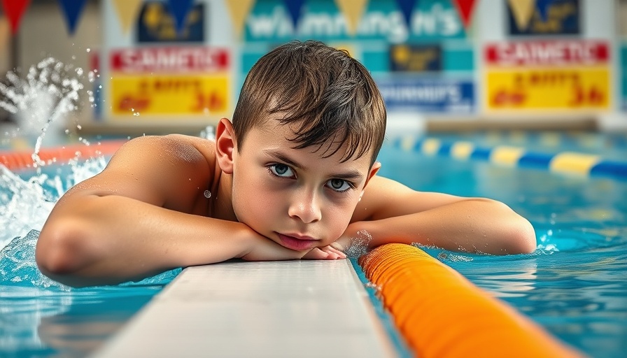 World Junior Championships swimming showdown featuring a focused young swimmer.