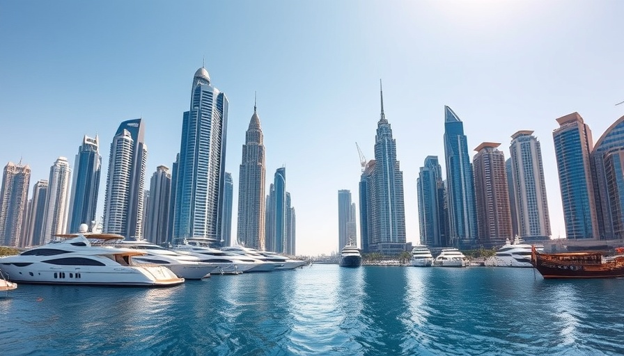Dubai Marina skyline with yachts, buying property in Dubai.