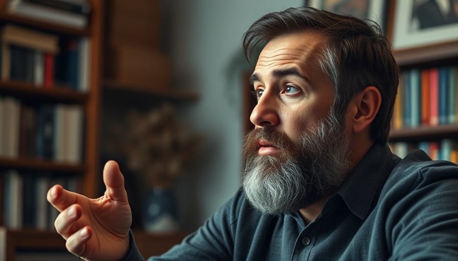 Middle-aged man explaining home finance tips in cozy office