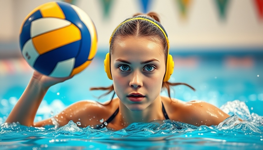 U.S. women's water polo U-20 title match action scene.
