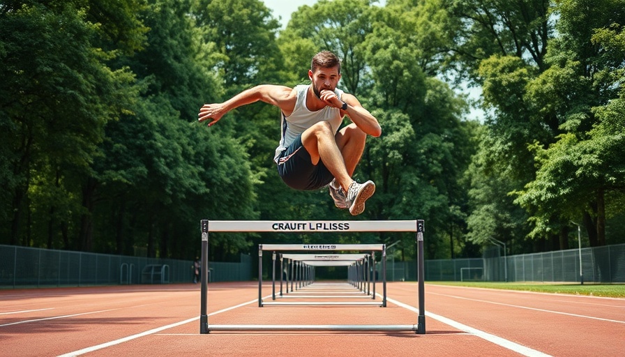 Trail Leg Technique demonstrated by an athlete hurdling outdoors.