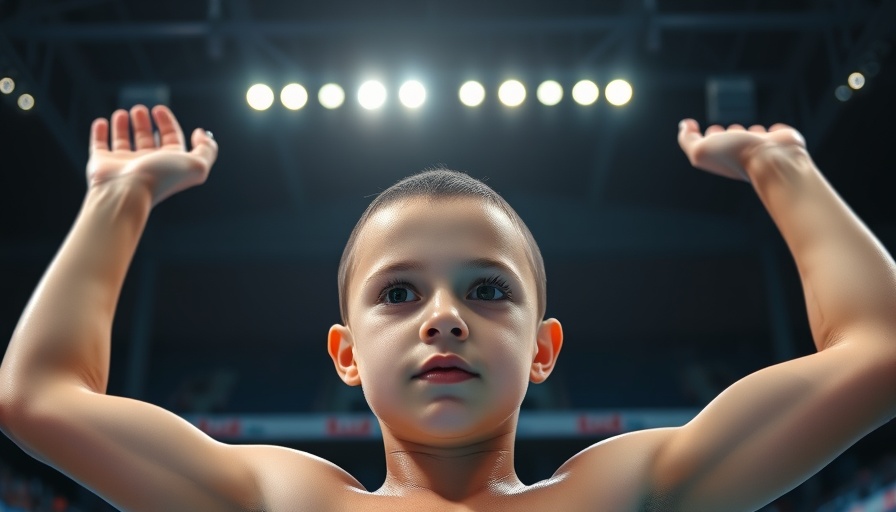 World Junior Championships storyline featuring swimmer's focused pose indoors.