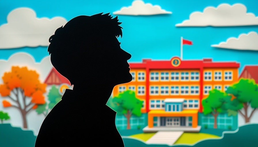 Colorful paper-cut school scene depicts back-to-school anxiety for ADHD parents.