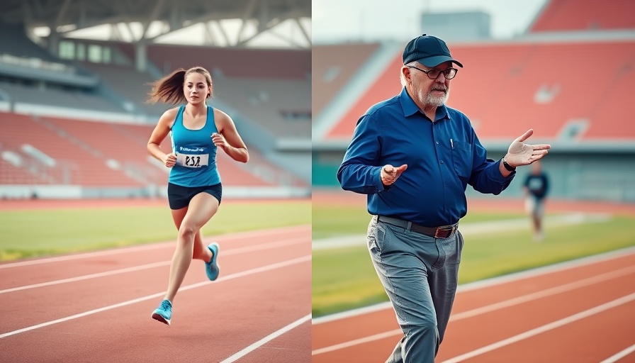 Athletic recovery techniques illustrated by a coach with a runner.