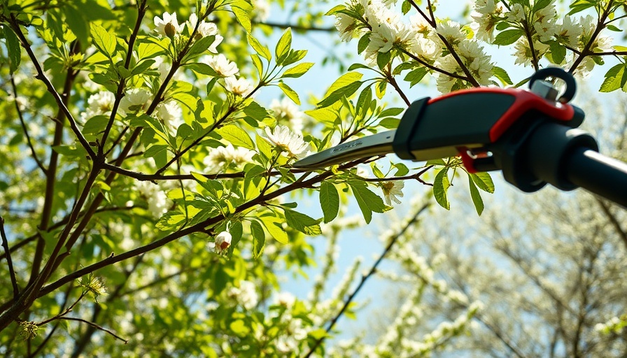 Tree pruning tips: pruning tool reaching tree branches.