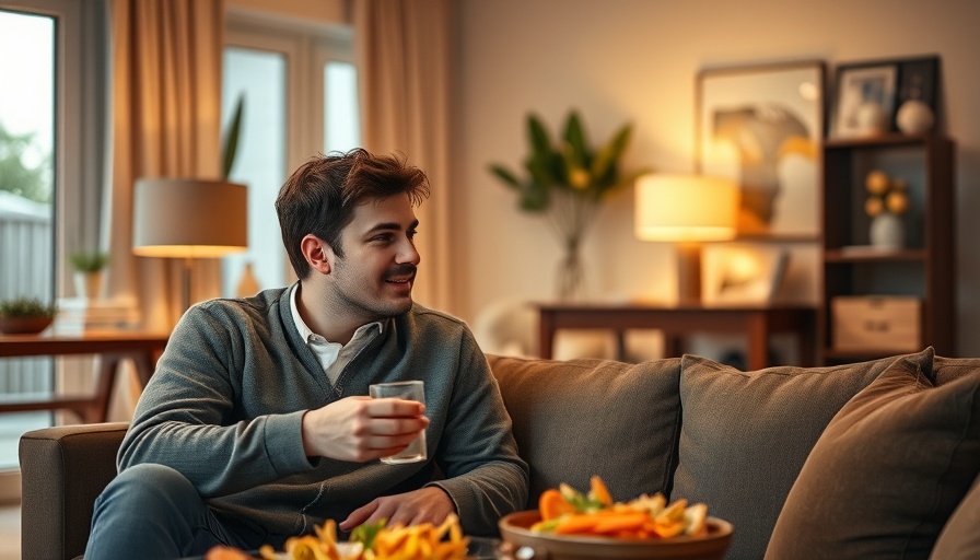 Casual young man relaxing at home discussing best Shawarma in Qatar.
