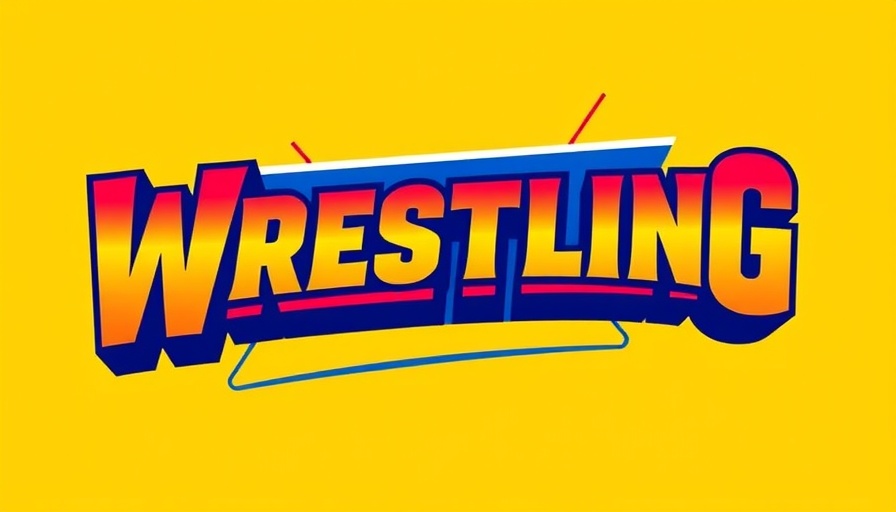 Bold wrestling news banner with retro energy on a yellow background.