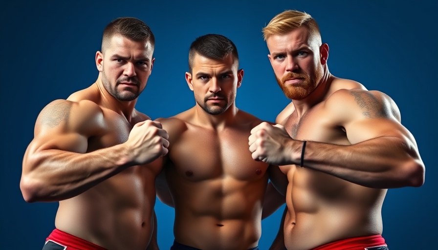 U20 World Championships Greco-Roman Wrestling finalists pose determinedly with blue background.