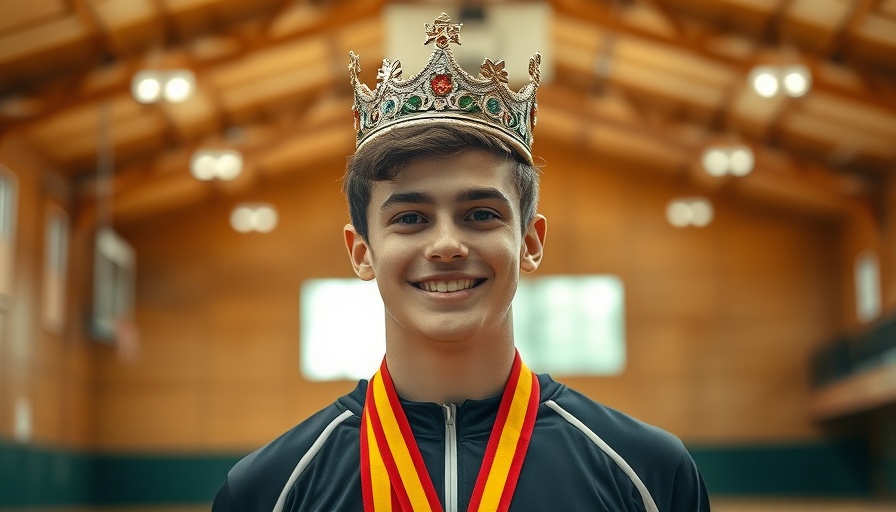 Young athlete with medals and crown at 2025 All-Japan Student Championships.
