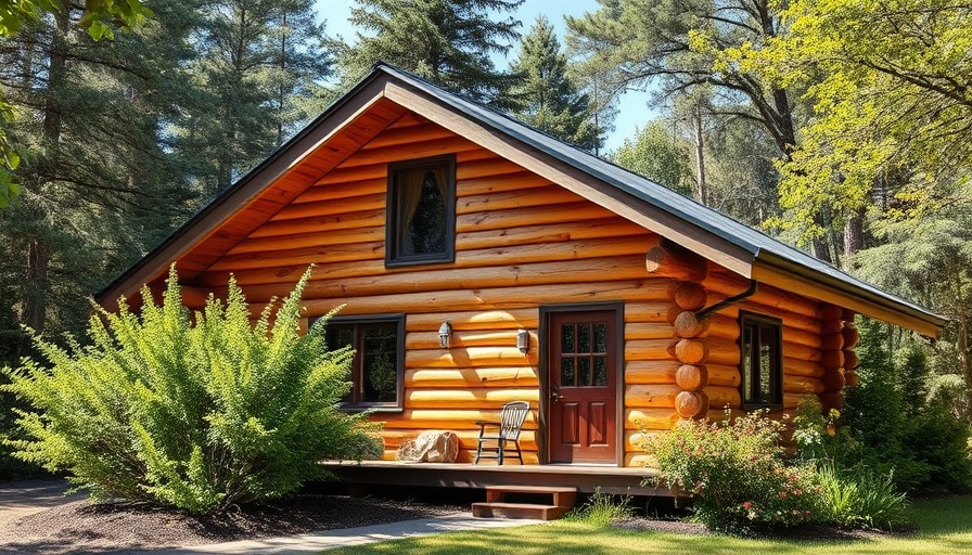 DIY insulation wall on rustic cabin, exterior view.
