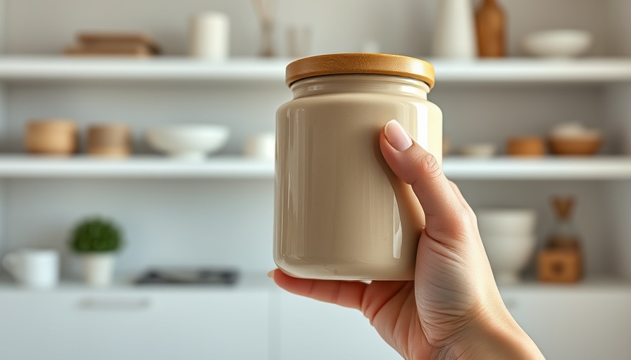 IKEA Kitchen Innovations 2025 beige ceramic jar in a modern kitchen.