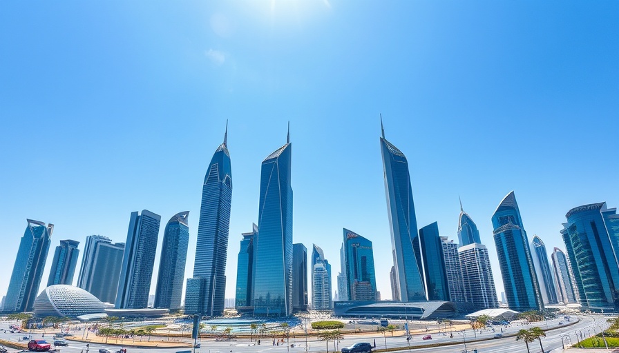 Modern Qatar skyline with skyscrapers, Qatar jobs today.