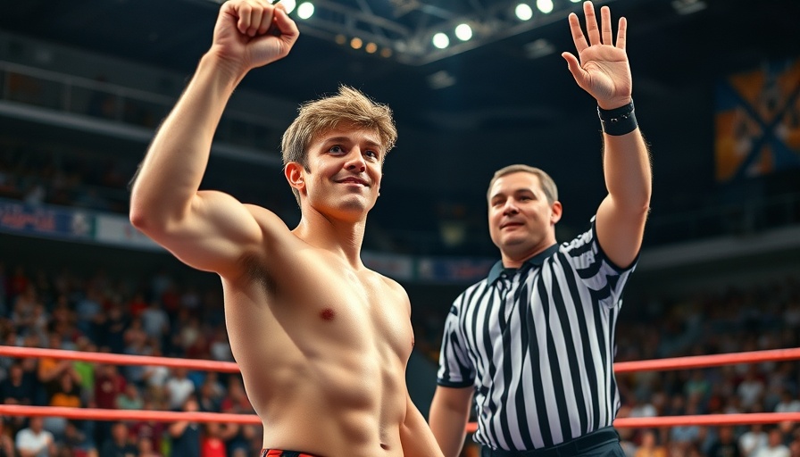 U20 World Wrestling Championship gold medal winner with raised arm.