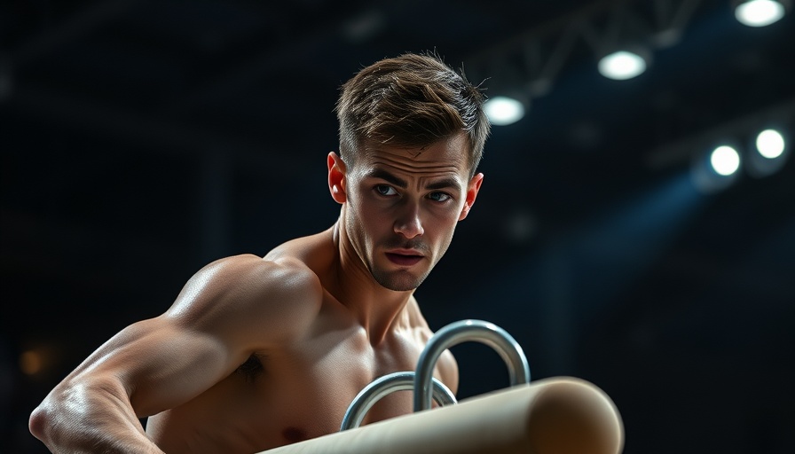 Concentrated gymnast on pommel horse at Patty Hoopes World Championships