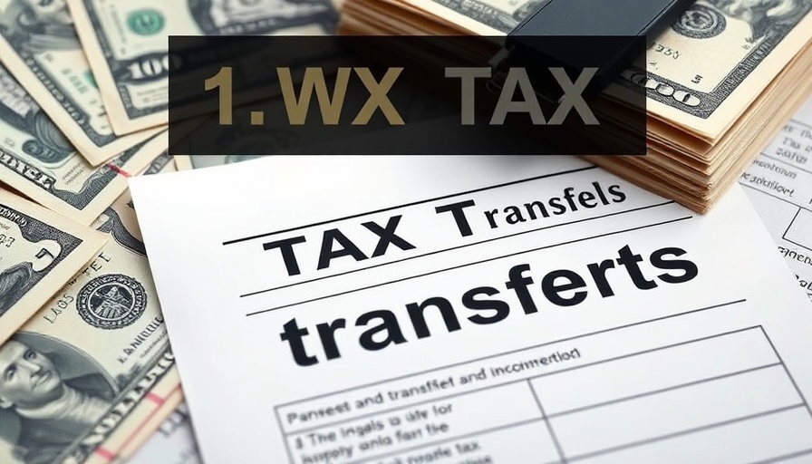 Informative collage about 1% tax on money transfers with financial theme.