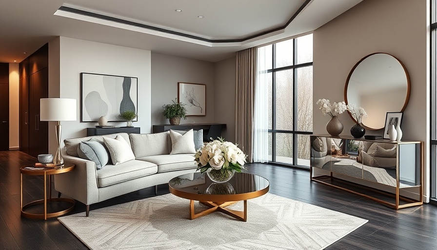 Elegant living room with modern decor and natural lighting.