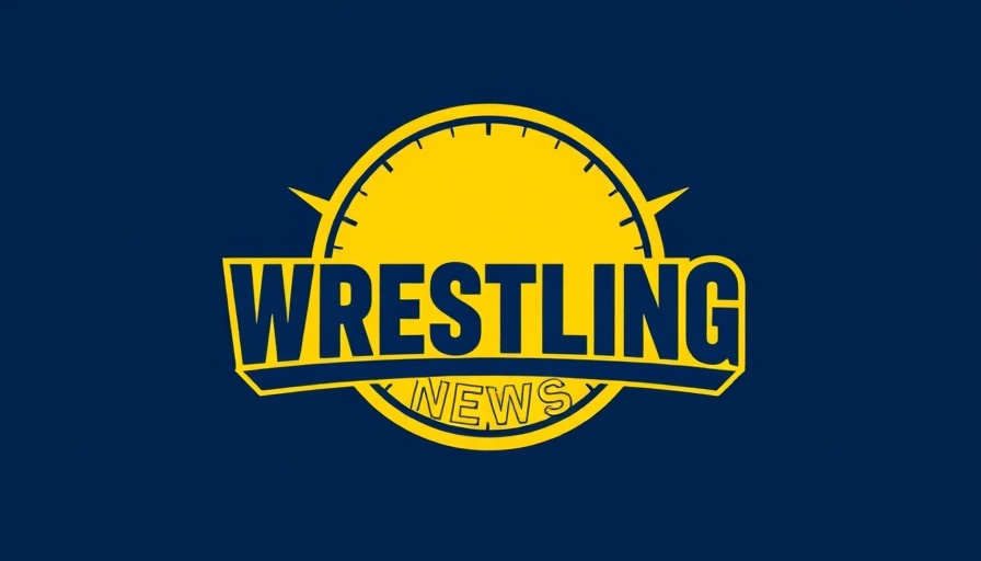 Bold wrestling news logo with vibrant yellow background for WWE Clash in Paris.