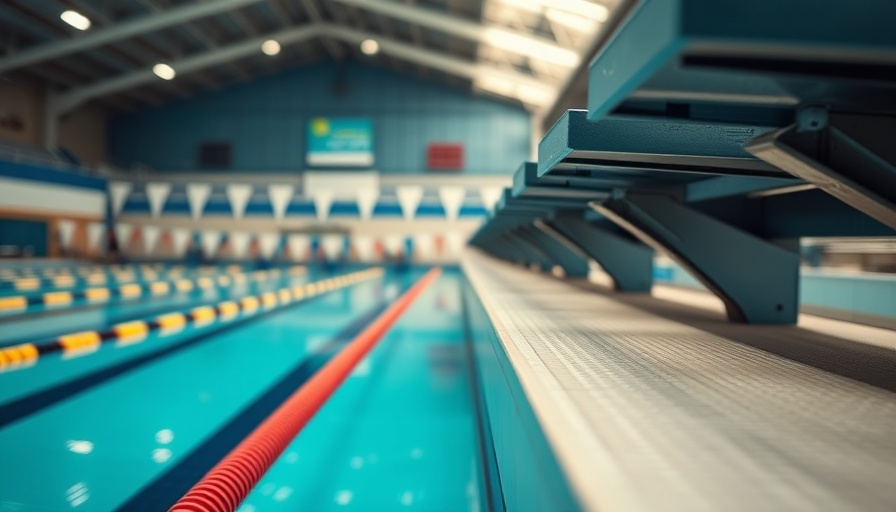 Close-up of swimming starting blocks, ideal for Swimming Knowledge Quiz context.