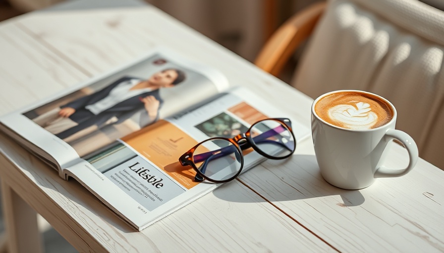 Expats Living in 2025 magazine surrounded by coffee and glasses.