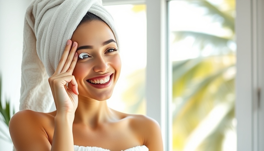 Woman using eye cream to potentially avoid eyelid surgery.