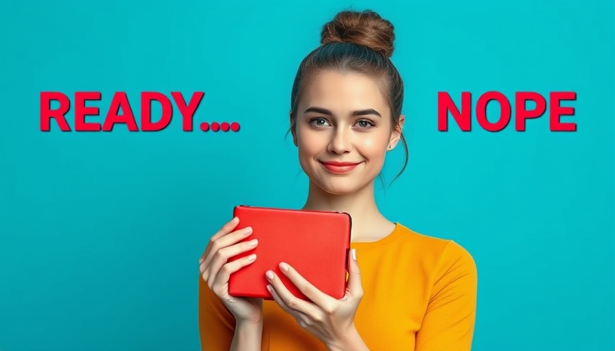 Playful young woman with a red box illustrating overcoming procrastination in education.