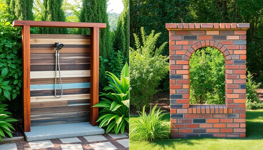 DIY outdoor shower and projects in vibrant urban settings.