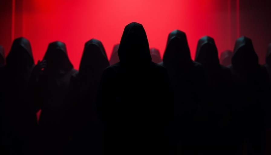 We are The Brave mysterious silhouette in red light.