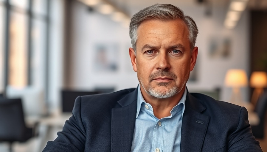 Middle-aged man discussing international living opportunities for retirees indoors.