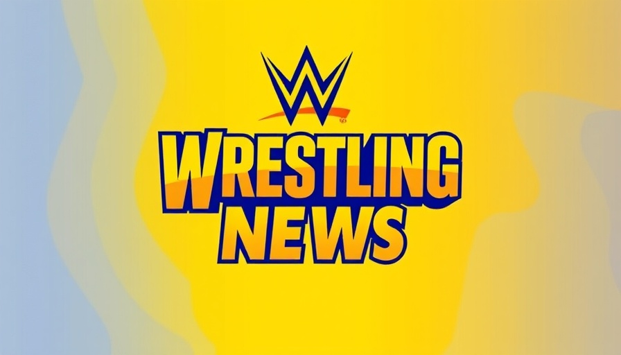 Bold wrestling news logo with stylized text on yellow background
