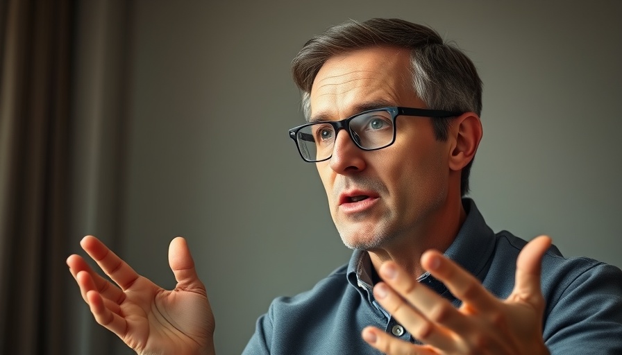 Man discussing investing in Europe, neutral indoor setting.