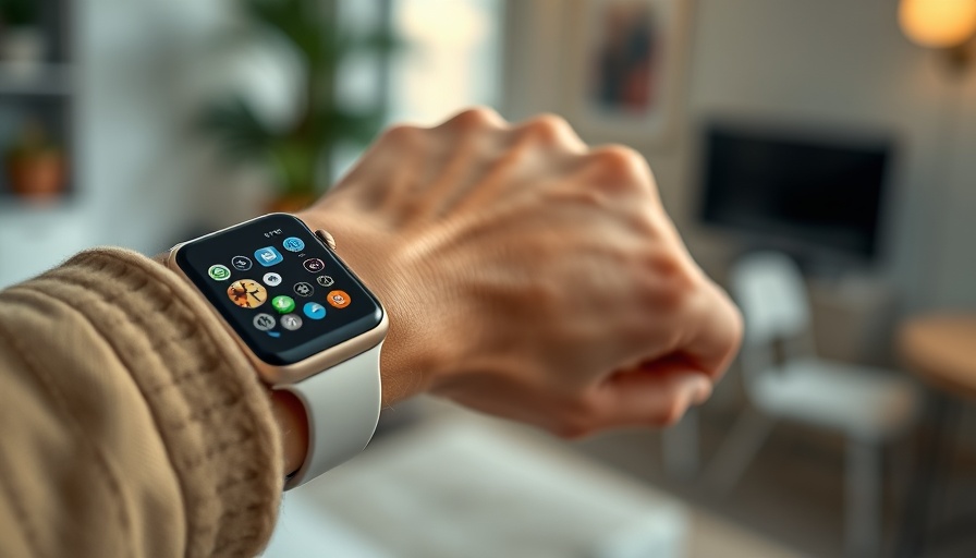 Close-up of smartwatch on wrist, using app for smarter swimming tips.