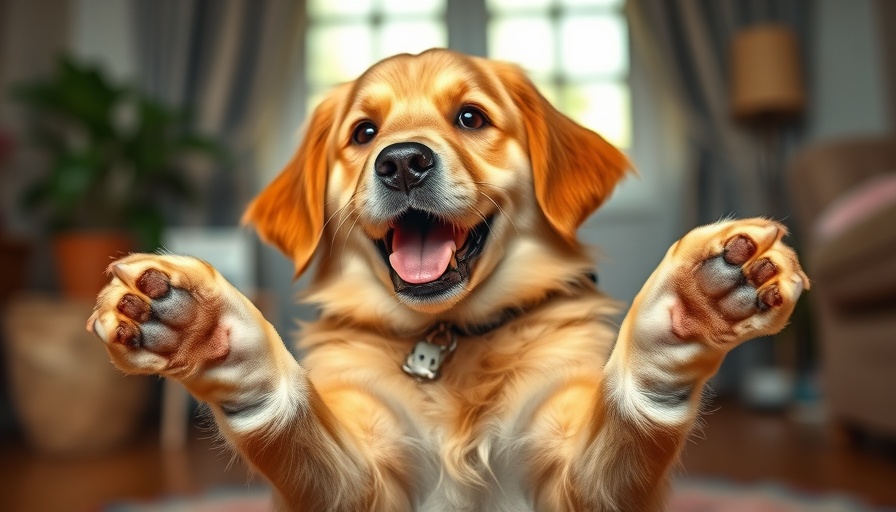 Playful golden dog displaying hilarious dog behaviors.