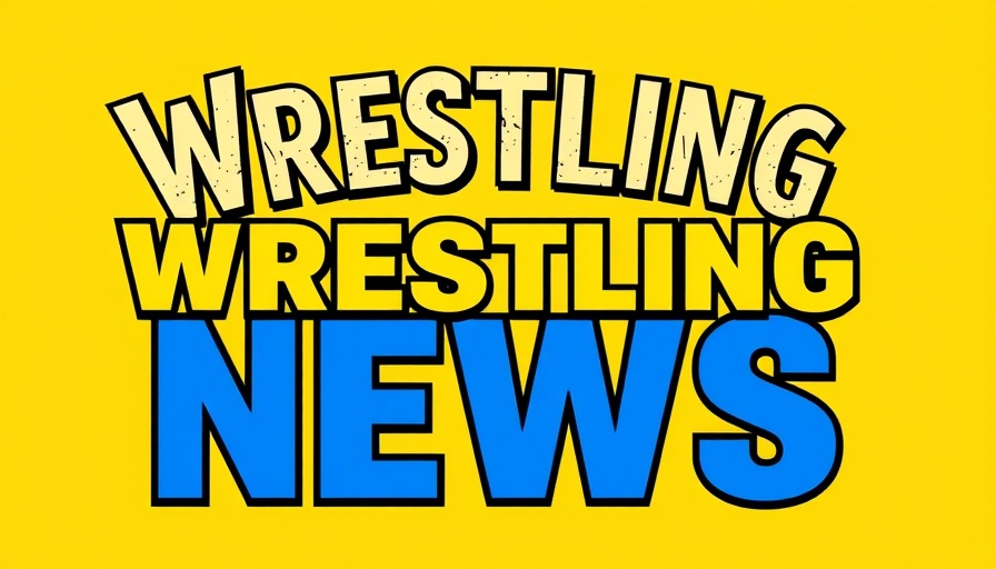 Bold wrestling news logo on yellow background