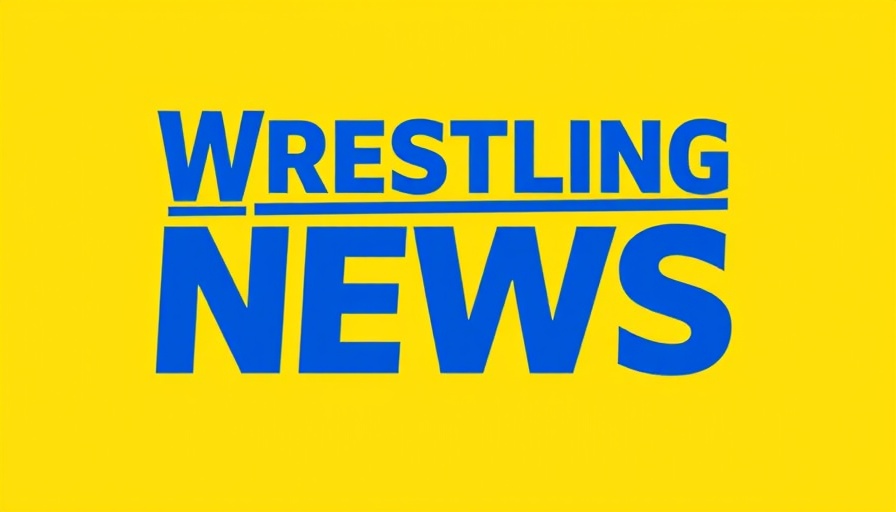 Bold blue Wrestling News September 2025 logo on yellow.