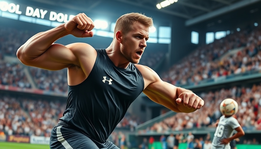Men's Shot Put Championship athlete mid-throw in dynamic action.