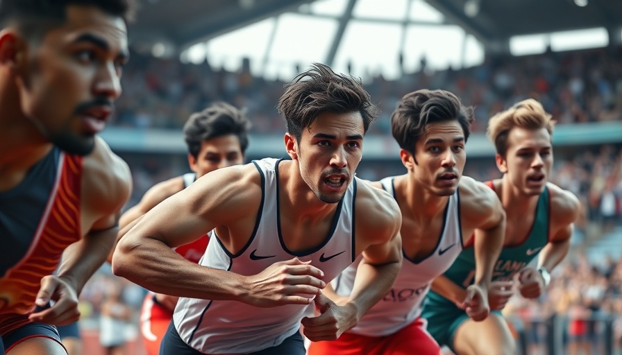 Jimmy Gressier upset in competitive race, athletes sprinting with determination.