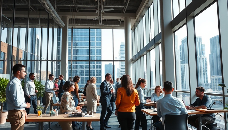 Contemporary office scene, diverse professionals working together, representing Qatar job vacancy today.