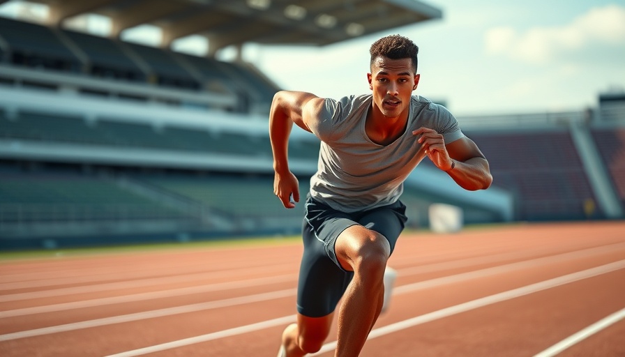 Enhanced Games and Track and Field sprinter in action on track.