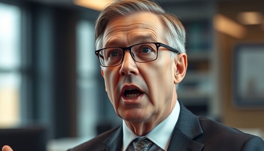 Middle-aged man discussing flexible Plan B in an office setting.