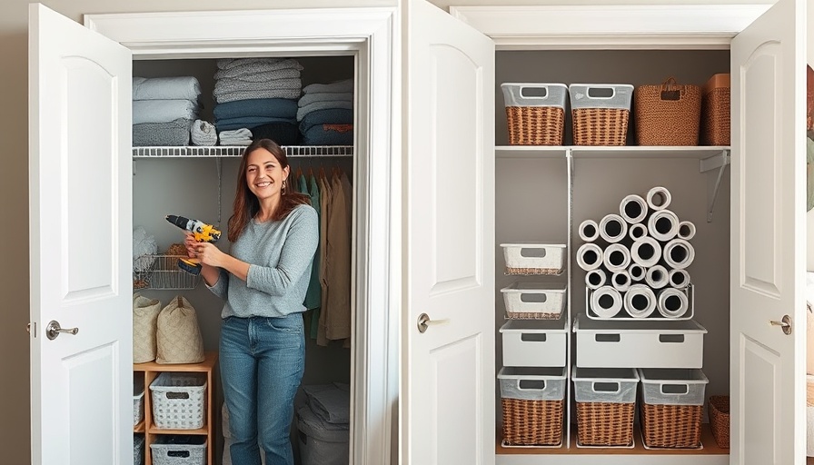 DIY organization hacks for small closets showing before and after transformation.