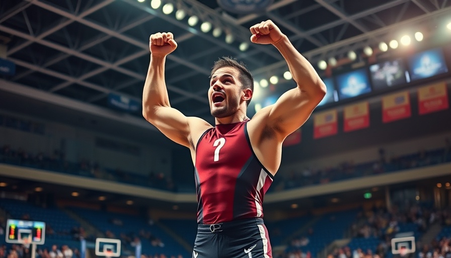 Komarov celebrates victory over MohamadiPiani in wrestling match.