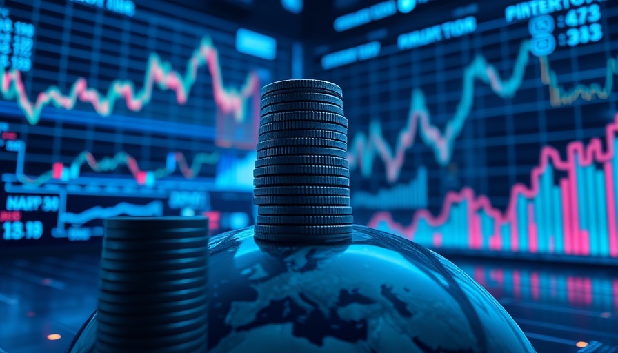 Futuristic financial visualization with coins and graphs for Expatriate Financial Updates September 2025.