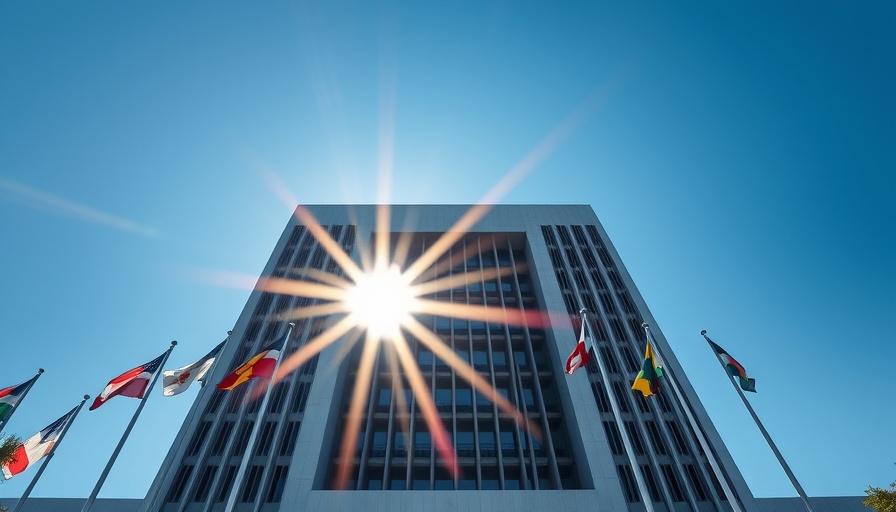 2025 UN General Assembly updates: UN headquarters with flags fluttering.