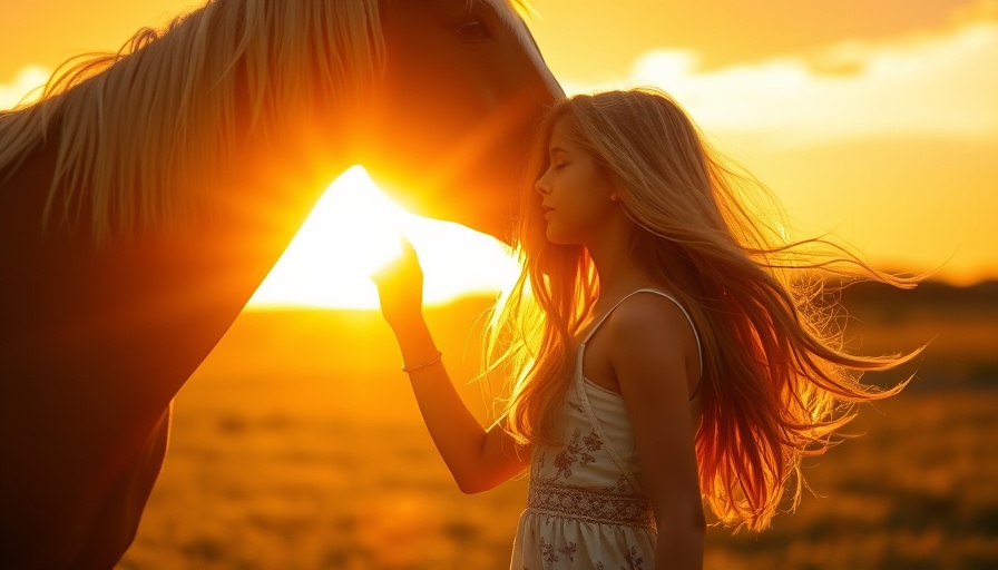 Young girl and horse at sunset, World Tourism Day 2025.