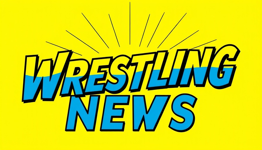 Vibrant wrestling news logo with retro style design and dynamic lines