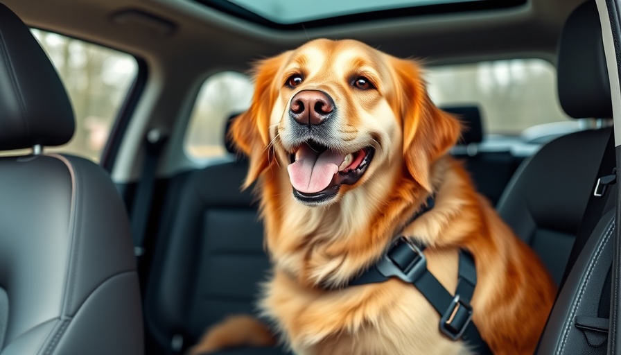 Best Dog Safety Guard with golden retriever in car.