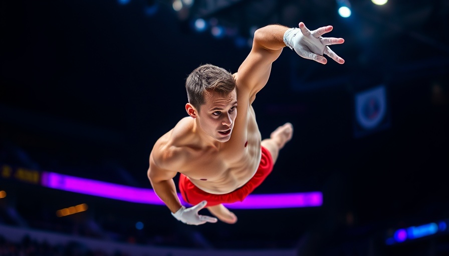 Gymnast performing at Szombathely Challenge Cup with dynamic rotation.