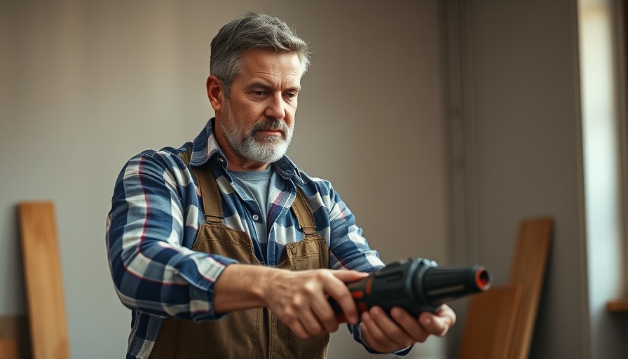 Man using a tool indoors, related to best affordable DIY toolkits Asheville NC homeowners.