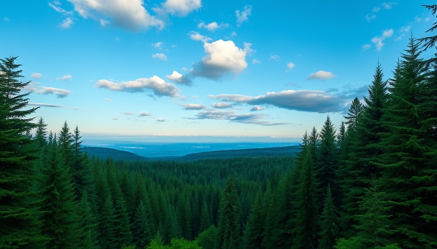 Expansive forest in Lapland during summer with clear skies.